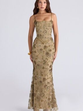 House of CB | Dresses | House Of Cb Solaine Ivory Lace Corset Strapless Maxi  Dress | Poshmark